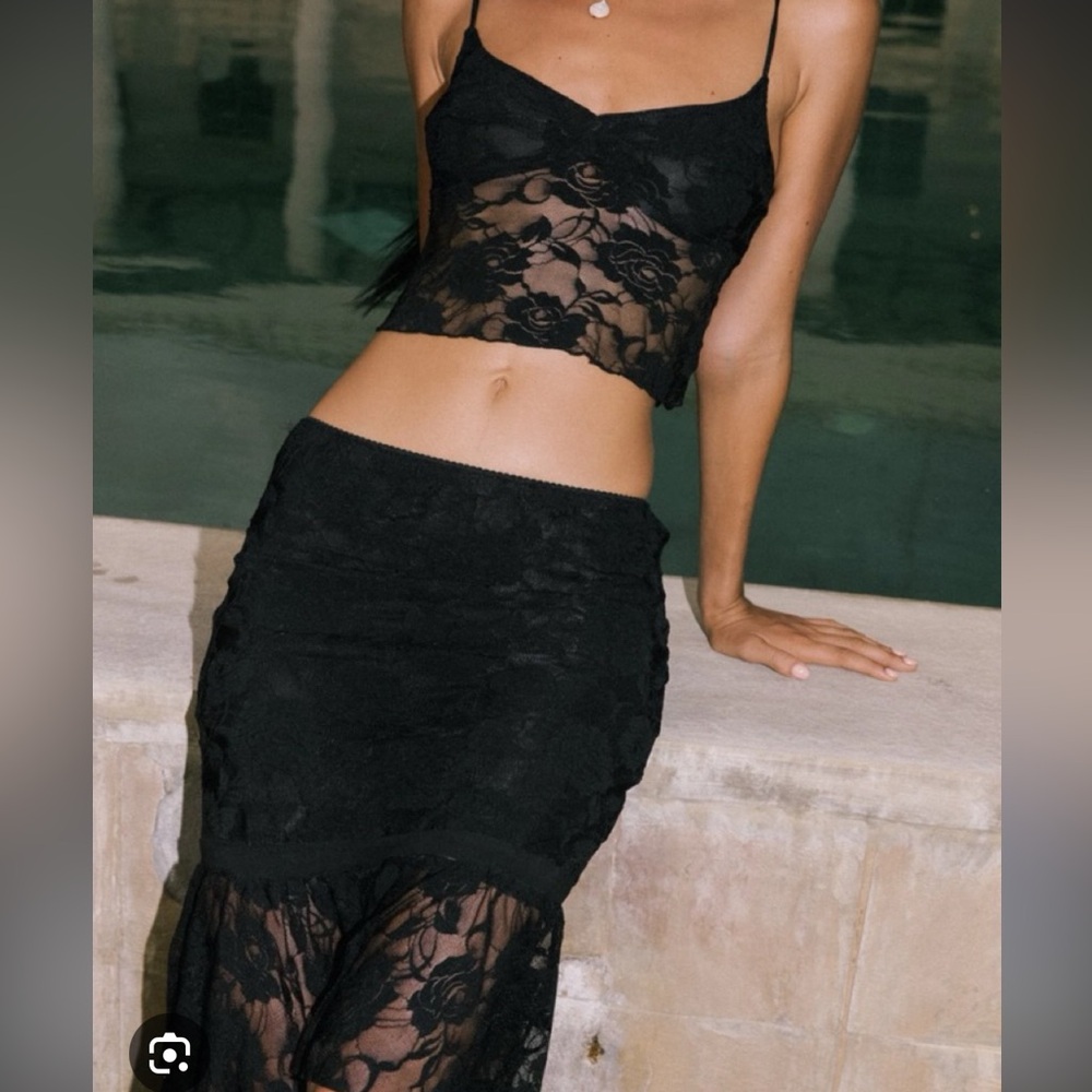Indah Lace Crop Tank and Skirt Set